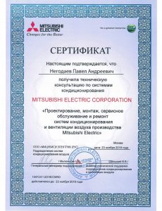 Сертификат MITSUBISHI ELECTRIC